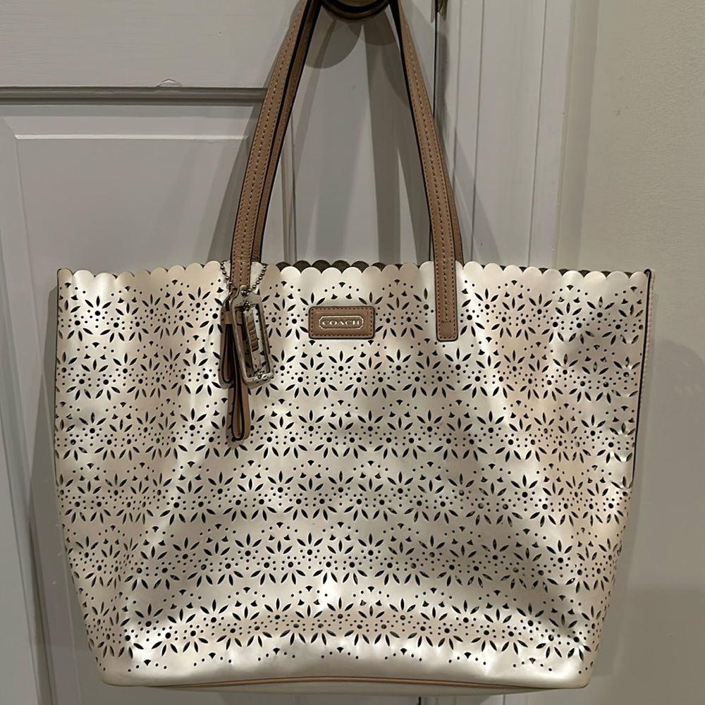 Coach eyelet tote bag